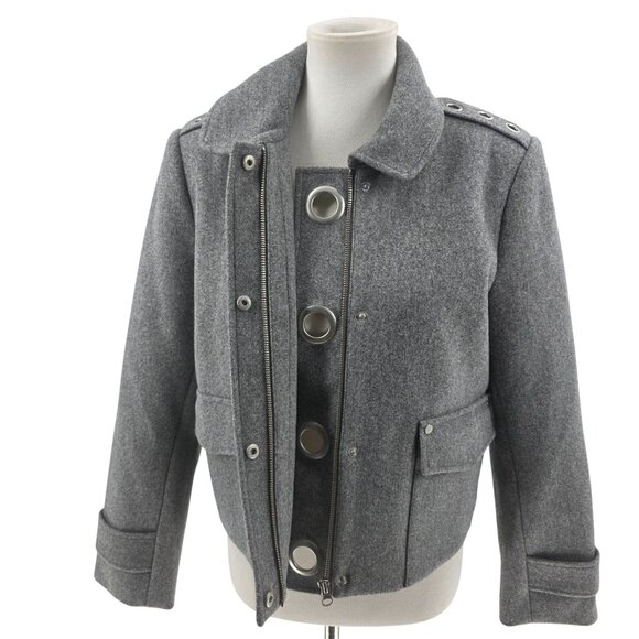 Elena Wang Gray Jacket, S, Women's Classic Style - Picture 2 of 14
